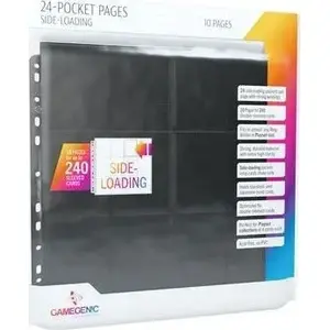 Card Sleeves Rebel 24-Pocket Sideloading Black, 10-pack