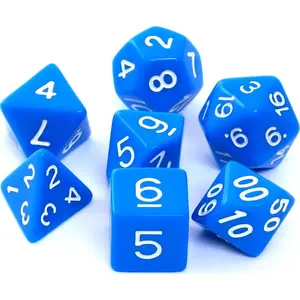 Dice set Rebel RPG matte blue – polyhedral gaming dice set (Rebel 106188)