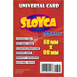 Card Sleeves Sloyca Universal Card 58x88 mm 100 pcs — protective sleeves for trading cards