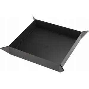 Magnetic Dice Tray Square Black/Gray — Gamegenic magnetic gaming tray for dice rolling