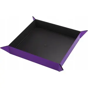 Magnetic Dice Tray Square by Gamegenic — Black/Purple, foldable magnetic insert