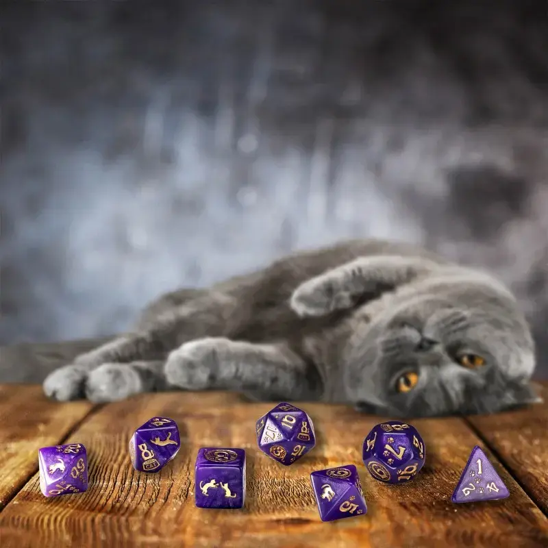 Q-Workshop Purrito 7-piece dice set Photo 2