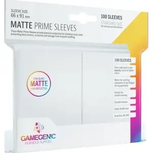 Card Sleeves Rebel Matte Prime CCG 66×91 mm White – pack for collectible card games