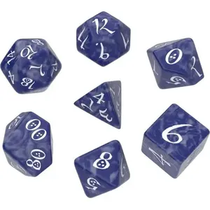 Role-playing dice set Q-Workshop Classic RPG Dice Set — cobalt and white color