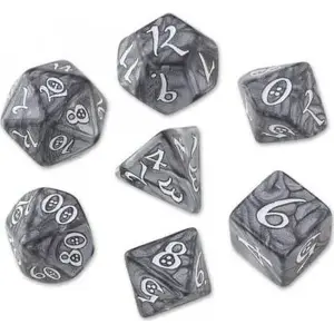 Q-Workshop dice set classic — ash-white