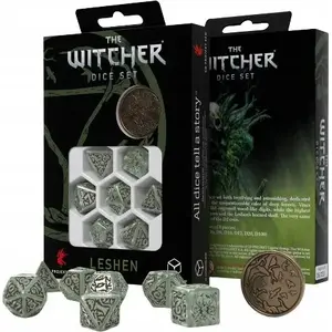 Q-Workshop Leszy themed dice set — fantasy tabletop polyhedral dice for role-playing games