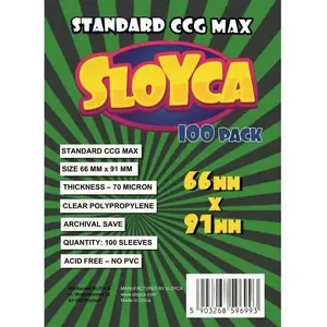 Card Sleeves Sloyca Standard CCG MAX 66x91 mm (100 pcs) — protective sleeves for trading card games