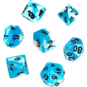 Dice set Rebel Komplet kości REBEL RPG – two-color blue and white