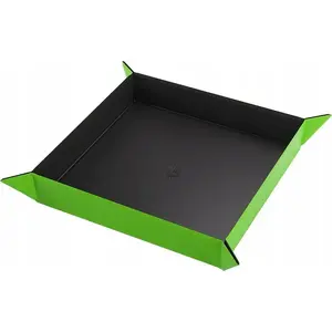 Magnetic Dice Tray Square Black/Green — Gamegenic