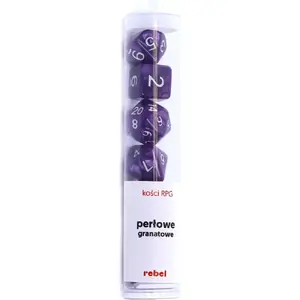 Dice set Rebel RPG Perłowe — purple pearl tabletop gaming dice set, model 106410