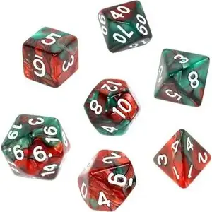 Dice set Rebel RPG two-color red-green