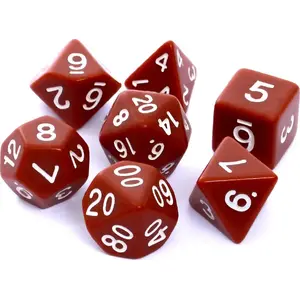 Rebel RPG dice set matte brown – 7 polyhedral gaming dice (Rebel 106194)