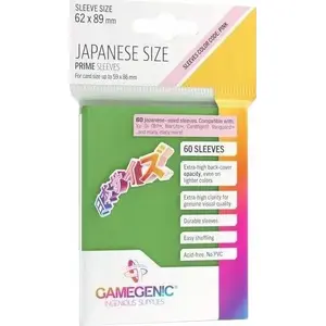 Card Sleeves Gamegenic Japanese Size Prime Sleeves 62×89 mm — 60 pcs, Green