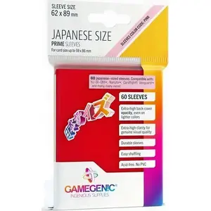 Sleeves, Gamegenic Japanese Size Prime Sleeves 62×89 mm, 60 pcs, Red
