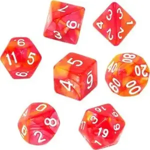 Dice set Rebel RPG two-tone red and yellow by Rebel