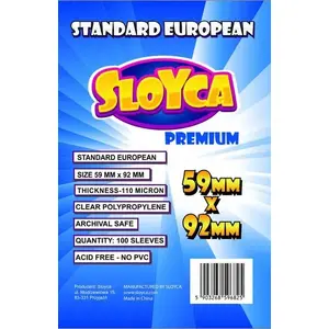 Card Sleeves Sloyca Standard European Premium 59 x 92 mm – 100 pcs