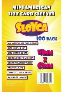 Mini American sleeves Baldar 41x63 mm 100 pcs - transparent protective card sleeves
