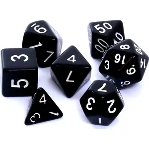 Rebel RPG dice set matte black (model 106192) – polyhedral tabletop gaming dice set