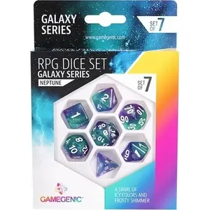 RPG Dice Set Gamegenic Galaxy Series Neptune — polyhedral tabletop dice set