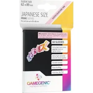 Card Sleeves Gamegenic Japanese Size Prime Sleeves 62×89 mm 60 pcs Black