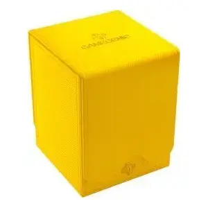 Deck box Gamegenic Squire 100+ XL Convertible — yellow, holds 100+ sleeved cards, removable divider, magnetic lid