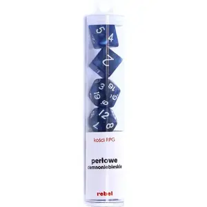 RPG dice set Rebel Perłowe – dark blue pearl gaming dice set