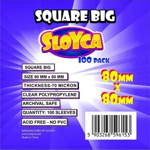 Sloyca protective sleeves Square Big 80×80 mm, pack of 100 — Sloyca