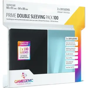 Sleeves for trading/collectible cards by Gamegenic Prime Double Sleeving Pack 66x91 mm / 64x89 mm 2x100