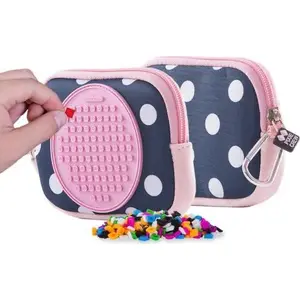 Toiletry Bag PIXIE PIXIE CREW PXA-08-84 — zip pouch, dotted pink panel