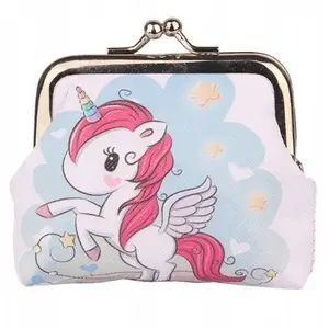 Children's Wallet LEANToys 10×9 cm Metal Snap Closure Unicorn Stars