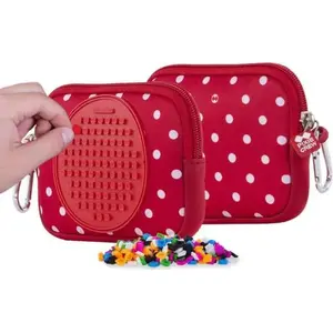 Toiletry Pouch PIXIE PIXIE CREW PXA-08-87 – zippered cosmetic bag, polka dot red panel