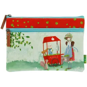 Flat double-zip pouch Santoro — An Apple A Day (252555)