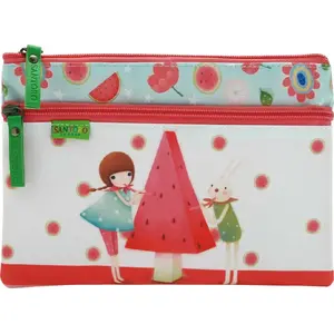 Flat pouch with two zippers Santoro 'kori kumi - the juice tree' – twin-zip flat cosmetic bag