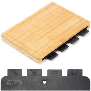 Vilde kitchen cutting board set 5 pcs with stand, assorted sizes (set 259726)