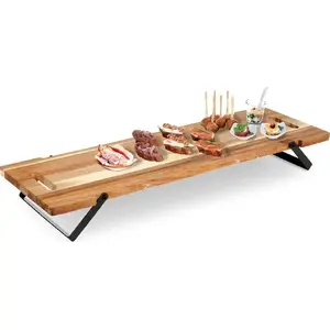 Деревянная сервировочная доска Excellent Houseware со складными ножками 67,5×19,3×7,5 см