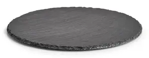 Serving platter ZELLER 24512 — slate round, anthracite, Ø 30 cm, height 6 mm
