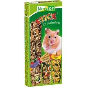 Pet food Nestor 3-in-1 Kolba for small rodents — Currant, Biscuit, Egg, 175 g