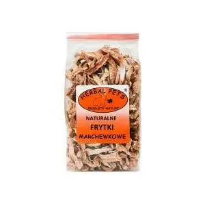 Uzkoda maziem mājdzīvniekiem Herbal Pets Frytki Marchewkowe 100 g — žāvētas burkānu šķēlītes