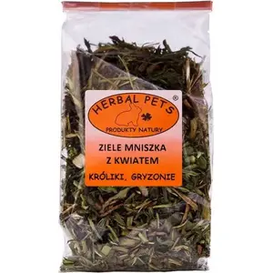 Sausināts pieneņu zieds ar lapu Herbal Pets ZIELE MNISZKA Z KWIATEM 80 g — augu papildinājums mājdzīvniekiem