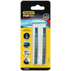 HSS U-shank Jigsaw Blades STANLEY STA22042 — HSS 91.5×75 mm, 2 pcs for metal