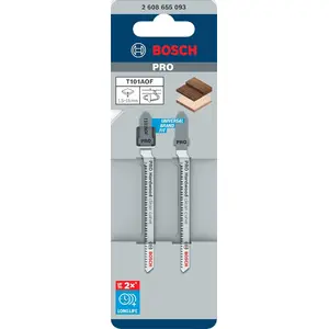 Пильные полотна Bosch T-образный хвост T101AOF 83 мм, для твердой древесины Clean Curve, 2 шт.