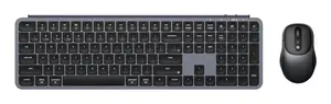 Клавиатура Keychron B6 Pro + BM24 — полноразмерная 100% механическая, USB + RF Wireless + Bluetooth, серый, с мышью