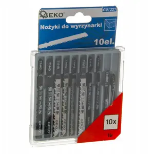 Jigsaw Blades Set GEKO 10 pcs (assorted TPI 20/100) for wood and metal cutting