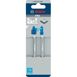 Полотно хвостовик T Bosch T118EOF 83 мм для металла, 2 шт.