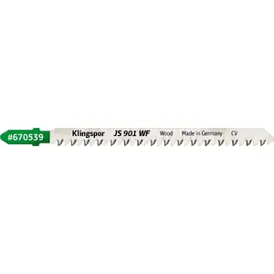 Reciprocating Saw Blades KLINGSPOR JS 901 WF for Jigsaws 115 x 8 x 1.45 mm, pack of 5