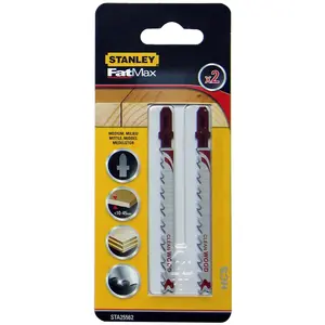 STANLEY jigsaw blades FATMAX T shank, set of 2, for wood, model STA25562