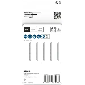 Пилки для лобзика Bosch T-штанговые T121AFC для металла, 92 мм, средний зуб, 5 шт.