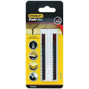 Jigsaw blades STANLEY FatMax U, wood, pack of 2, model STA25522
