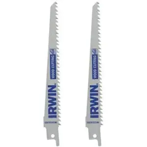 Reciprocating Saw Blade Irwin HCS 152 mm for Wood and Plastics, Fast-Cutting Teeth, 2 pcs