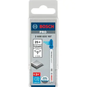Пильное полотно Bosch T-шабель T121AFC для металла, 92 мм, среднее, упаковка 25 шт.